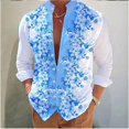 thumbnail image 1 of Camisa para hombre con estampado floral, suave y cómoda, color rosa, azul y verde, informal, de moda, para exteriores, para uso urbano, tallas grandes europeas, XS-6XL, 1 of 6