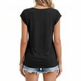 thumbnail image 2 of Gingprous Womens V-Neck Cap Sleeve T-Shirt Casual Loose Fit Basic Tee Summer Top, 2 of 7