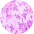 thumbnail image 1 of Ahgly Company Indoor Round Floral Purple Coastal Area Rugs, 8' Round, 1 of 4