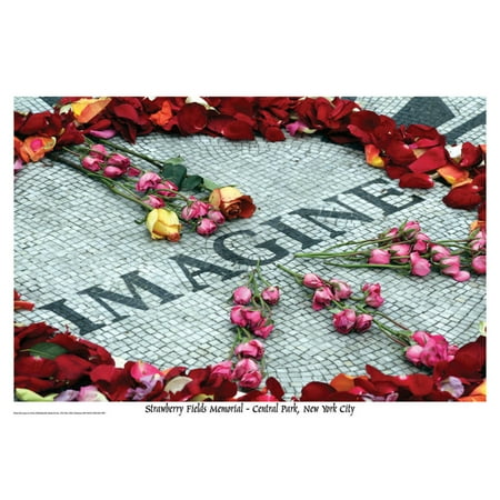 Imagine Flowers John Lennon Photo Art Print Poster 36x24 inch