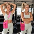 thumbnail image 6 of Water Bottle Holder with Strap Water Bottle Carrier Bag Quilted Puffer Sling Purse Crossbody Hydro Bag for Women Walking, 6 of 6