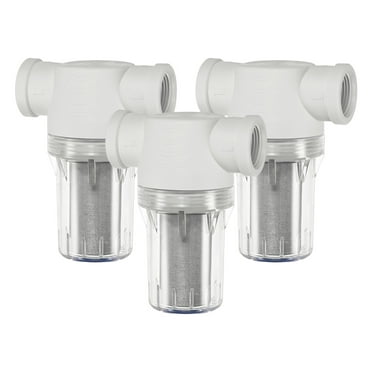Uxcell 3-Pack Water Pump Strainer with 250 Mesh Stainless Steel Filter Screen, 3/4" Inch Female NPT In-line Strainer [White]