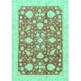 thumbnail image 1 of Ahgly Company Indoor Rectangle Oriental Turquoise Blue Traditional Area Rugs, 5' x 8', 1 of 4