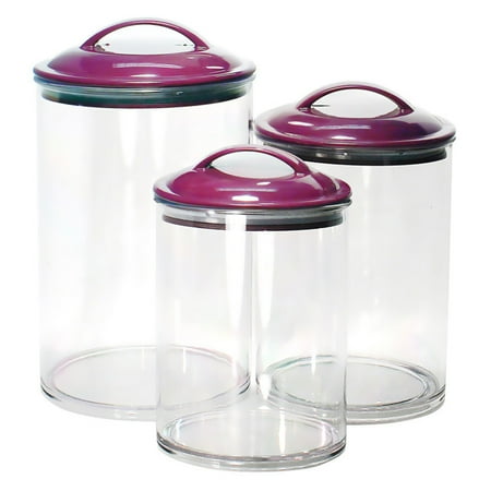 - Calypso Basics, Acrylic Canister Set of 3, Plum
