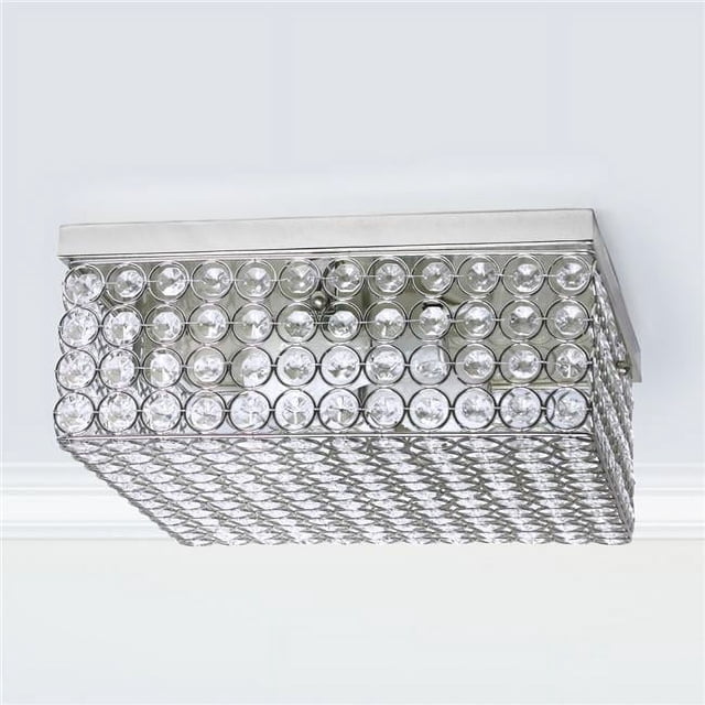 Lalia Home LHM-2004-CH Glam 2 Light 12 in. Square Flush Mount, Chrome