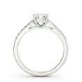 thumbnail image 3 of Cloud Jewel Cushion Cut 1.9 Ct Solitaire with Accent Diamond Rings - 14K White Gold Plated Jewelry - Classic Wedding Engagement Ring for Women's - Solitaire with Accent Design, 3 of 3