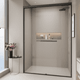 thumbnail image 3 of SESSLIFE Double Sliding Shower Door, Tempered Glass with Anti-Leak and Anti-Collision Design, Quiet Close Reversible Doors for Bathtub or Walk-In Shower, Easy to Clean, Matte Black, 3 of 9