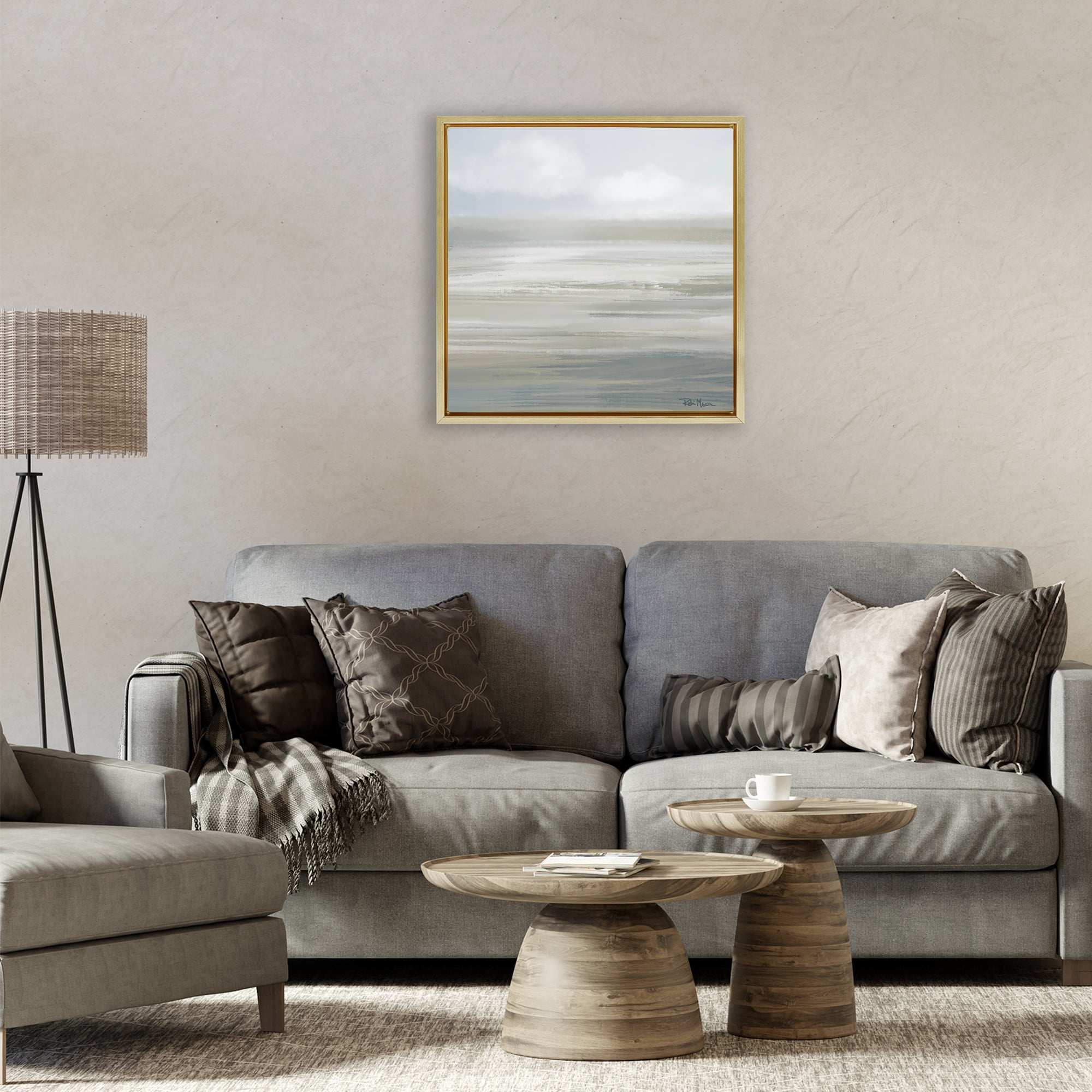Stupell Industries Mid Afternoon Landscape Gold Framed Floater Canvas Wall Art, design by Robin Maria