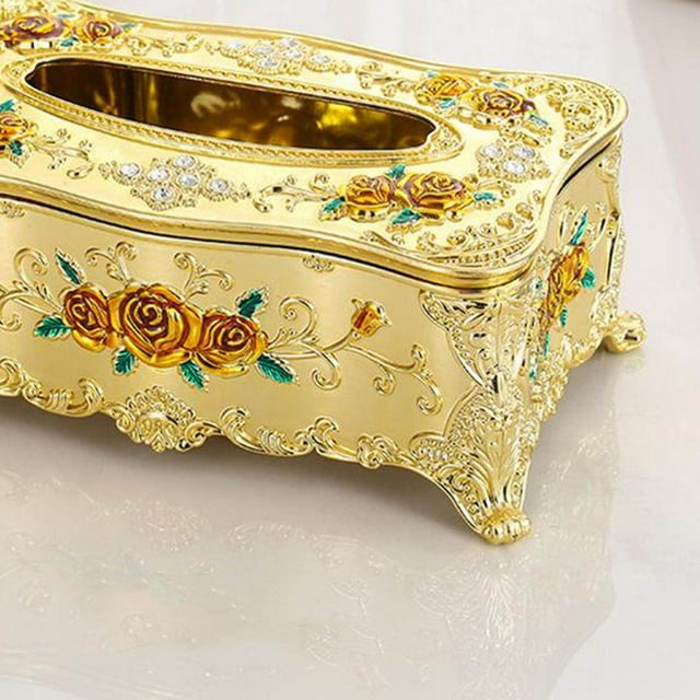Home Rectangular Tissue Paper Box Case Case Napkin holder Holder Cover Golden Orange