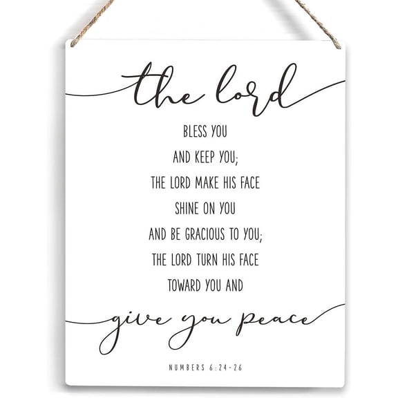 the Lord Bless You and Keep You Bible Verse Wood Sign Rustic Numbers 624-26 Wooden Hanging Plaque for Home Office Wall Art Decoration 8x10 Inch Present