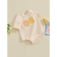 thumbnail image 4 of Aojekbee Baby Girls Birthday Jumpsuit Casual Donut Embroidery Short Sleeve Newborn Romper for Toddler Cute Clothes, 4 of 10