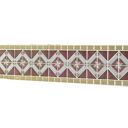 Tales Border - Peel & Stick Backsplash Border Set - 8 Pack Diamond Tile, BrownMulti