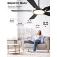 thumbnail image 2 of Ventilador de Techo OJX 52" con Luz, Control Remoto y APP, Regulable, 2 of 7