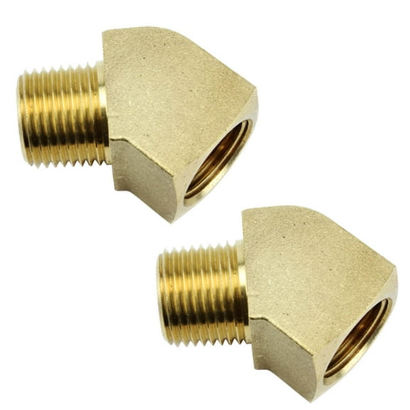 Rapid Air 45 Degree 1/2" NPT Pipe Thread Solid Brass Street Elbow Fitting 2-Pack
