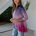 thumbnail image 6 of ZKIRBJV Cardigans for Women 3/4 Sleeve Dusters for Women Lightweight Open Front Shrug Cardigan Floral Print Dressy Casual Boho Kimono Cardigan Purple 2XL, 6 of 6