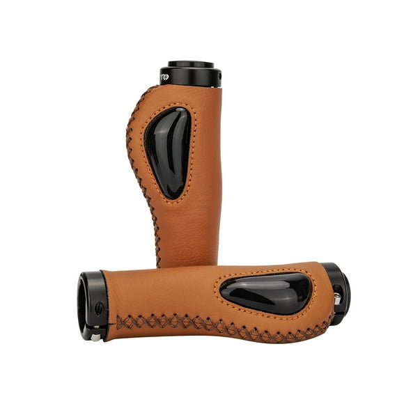 ZTTO Leather Bike Handlebar Grips Silcone Dual Lock-on Grips AntiSlip Handle Bar End Grips for MTB Mountain Bike