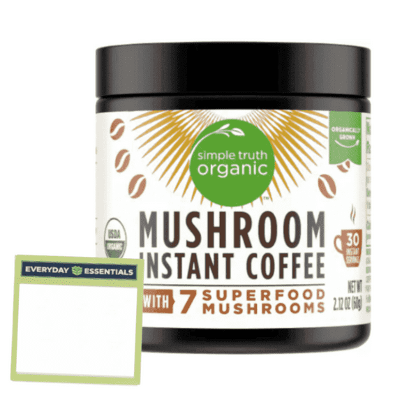 Simple Truth Organic Mushroom Instant Coffee 2.12 oz   Everyday Essentials Note Pad