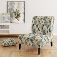 thumbnail image 2 of Designart "Beachy Blue Hydrangea Calm VII" Blue Floral Upholstered Accent Chair - Cottage Arm Chair For Living Room, 2 of 7