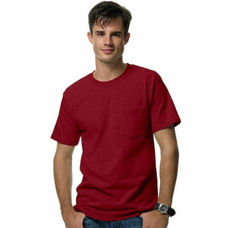 Hanes Beefy-T Men`s Pocket T-Shirt, XL, Cardinal | Walmart Canada