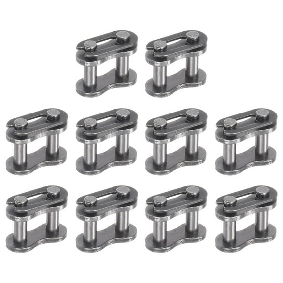 Uxcell 10Pack #25 Chain Connector Link Roller, 1/4" Pitch Carbon Steel Split Links for 04C Chain