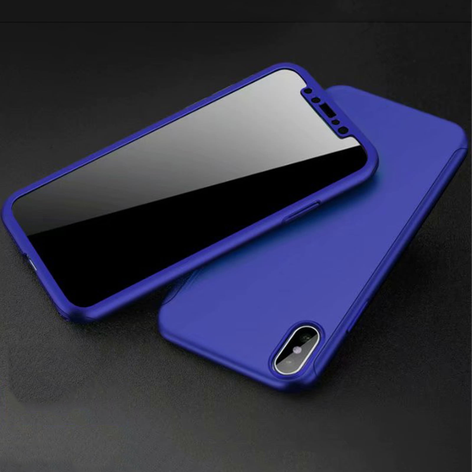Dteck 360° Full Body Protective Slim Phone Case With Front Tempered