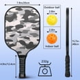 thumbnail image 4 of Pickleball Paddles Set Of 2, Fiberglass Surface, Camouflage Print, 4 Balls & Bag, 4 of 5