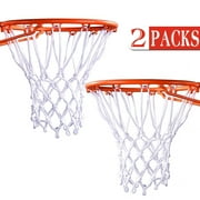 cyrico 2 Pack Basketball Net Replacement, Outdoor Indoor Heavy Duty 12 Loops Anti Whip Hoop Nets