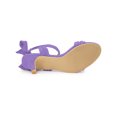 thumbnail image 5 of BLISSFUL STEP Women Open Toe Ankle Bow Tie Mid Heels Sandals Purple 6.5, 5 of 7
