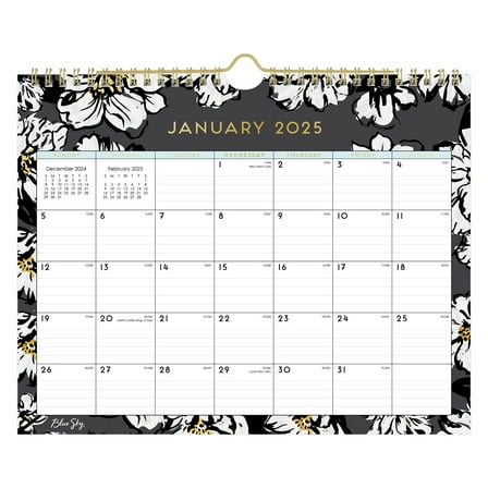 2025 Blue Sky Monthly Wall Calendar, 11" x 8-3/4", Baccara Dark, January 2025 To December 2025