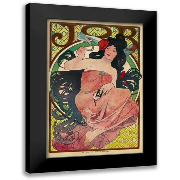 Mucha, Alphonse 11x14 Black Modern Framed Museum Art Print Titled - Job 1894