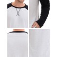 thumbnail image 7 of DARING DIVA Men's Long Sleeve Color Block Casual Raglan T-Shirt M Black White, 7 of 7