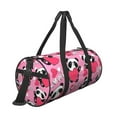 thumbnail image 3 of Gaeub Panda Heart Valentine Pink Lightweight Travel Cylinder Bag Gym Tote Bag Sports Training Duffle Bag with Pockets and Straps, 3 of 8