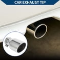 thumbnail image 2 of Unique Bargains 1 Set Double Wall Slant Exhaust Tip 2.5" Inlet 4.1" Outlet Silver Tone, 2 of 8