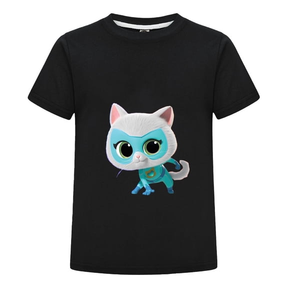 Kids SuperKitties T-Shirt – Cartoon Cat Hero Top for Boys Girls – Soft Summer Tee with Colorful Print – Playwear Gift Idea – Short Sleeve Casual Shirt