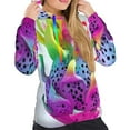 thumbnail image 5 of Yiaed Colorful Glitter Dagon Fruit Print Womens Casual Hoodies Crew Neck Long Sleeve Sweatshirts With Pocket Pullover Tops Women's Hooded Sweatshirt-Medium, 5 of 5