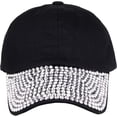 thumbnail image 2 of CUKOLSXA Women's Hats & Caps Baseball Hat Shiny Rhinestone Brim Baseball Cap for Women Sparkle Velcro Ponycap Adjustable Trucker Hat Outdoors Sun Cap, 2 of 6