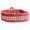 Red, variant on Two Row Clear Crystal Jeweled Dragon Skin Genuine Leather Dog Collar Size Size 16 Blue