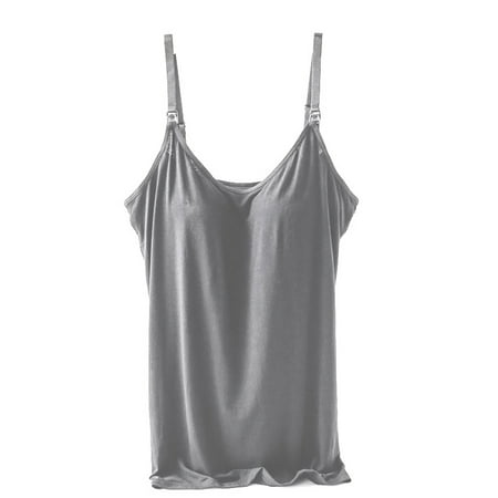 Spdoo Womens Nursing Tank Tops Built in Bra for Breastfeeding Maternity Camisole Brasieres