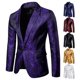 thumbnail image 2 of Traje de hombre con diseño de calle de patrón oscuro, moda, un botón a juego, traje de hombre delgado, 2 of 6