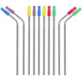 thumbnail image 3 of 12 Pcs Embouts de Paille en Silicone Multicolores de Qualité Alimentaire pour Pailles de 1/4 Pouce de Large (6MM Diamètre Extérieur) Acier Inoxydable (Noir), 3 of 5