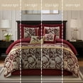 thumbnail image 5 of Lanco Black and Red Comforter Set Queen Size , 7 Piece Jacquard Soft Bedding Set , All Season, 5 of 7