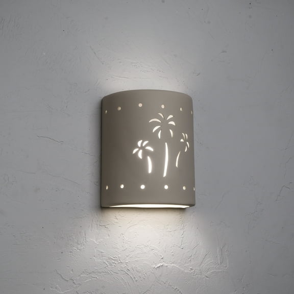 Luxury Lighting Mirage Flats 10" High Ceramic Outdoor Wall Light, Cottonwood Painted Finish, 120VAC, LED Bulb Included