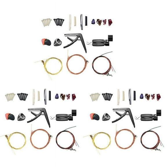 102 PCS Guitar Accessories Kit Including Guitar Picks,Capo,Acoustic Guitar Strings,3 in 1String Winder,Bridge Pins