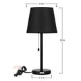 thumbnail image 4 of HAITRAL Two Set Black Modern Metal Lamp Pull Chain Light Table Reading Lamp, 4 of 7
