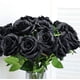 thumbnail image 4 of YZhouD - Ramo de 12 rosas artificiales de seda de tallo largo para decoración del hogar, bodas y fiestas (12 unidades, color negro), 4 of 7