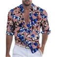 thumbnail image 1 of Blusa y camisa de manga larga con cuello vuelto para hombre, informal, a la moda, con botones, estampado, de poliéster, 1 of 6