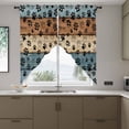 thumbnail image 4 of Dog Claws Painting Swag Valances for Windows 2 Pack Vintage Blue Wood Striped Country Farm Animal Swag Kitchen Curtains 45 Inches Long Rod Pocket Short Window Treatment for Kitchen Bathroom 36"x45", 4 of 9