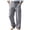 Gray, variant on Homeyce Casual Cotton Linen Pants for Men with Elastic Waist Drawstring Wide Leg Pants with Pockets Cotton Linen Long Pants Loose Fit Summer Beach Lightweight Linen Dress Trousers,White 3XL