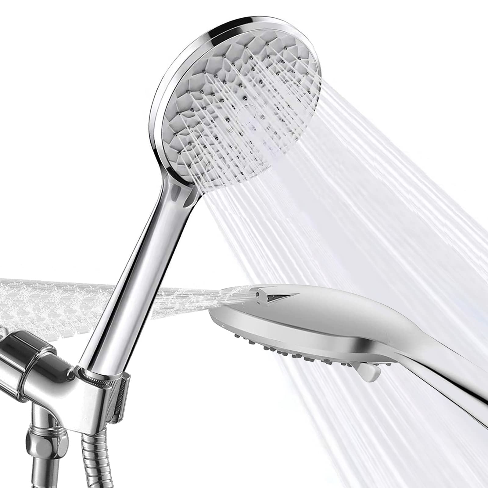 Universal 3 mode Function Chrome Handheld Home Bathroom Shower Head Water Part