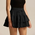 thumbnail image 5 of Delliss Womens Summer Workout Pleated Layered Drawstring Skirt Built-in Shorts Mini Skirt, 5 of 9